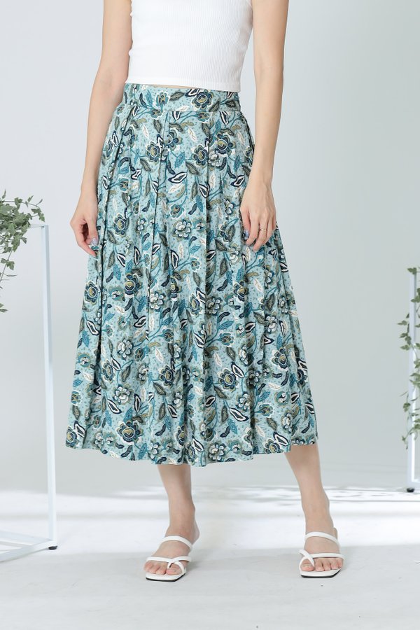 Damara Floral Pleated Skirt