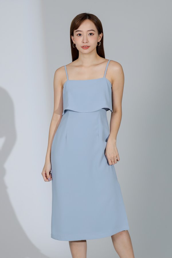 Freya Side Slit Cami Dress - Bluish Grey