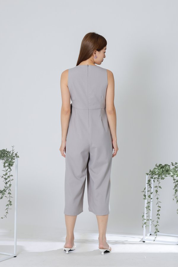 Frida Front Wrapped Jumpsuit - Taupe