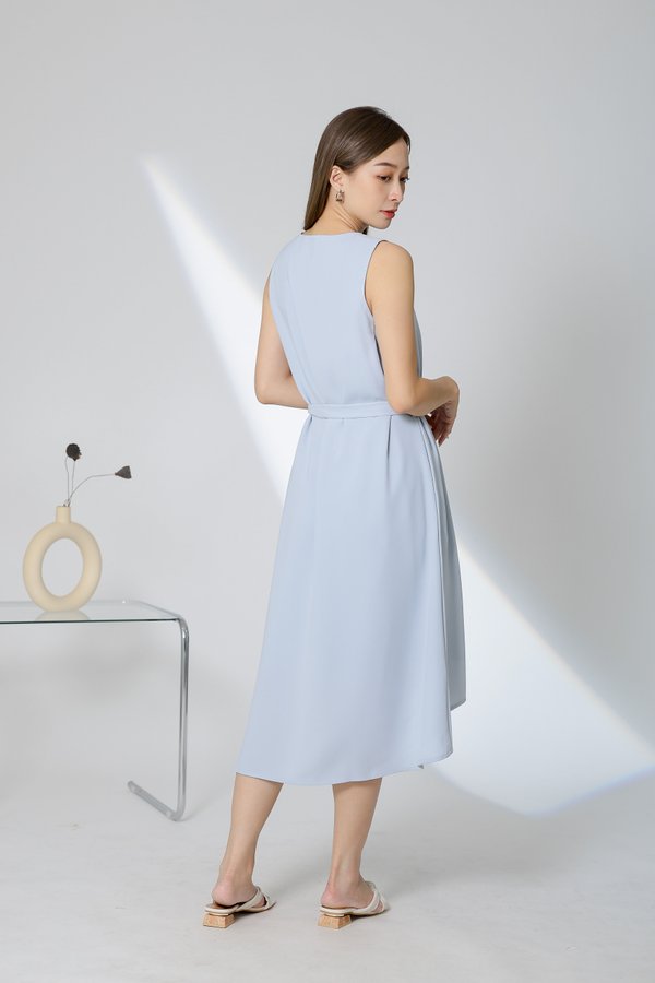 Gerri Asymmetric Hem Dress - Light Blue