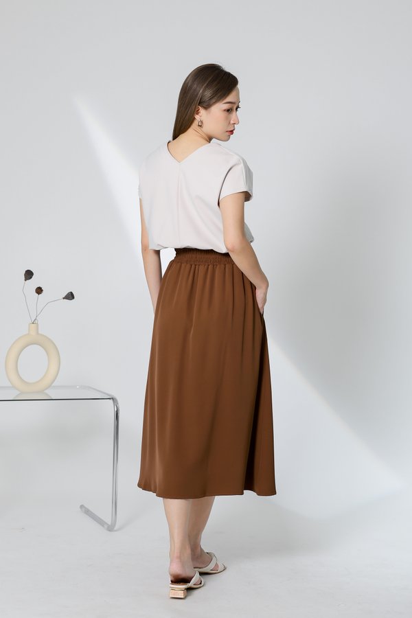 Gillian Flared Skirt - Brown