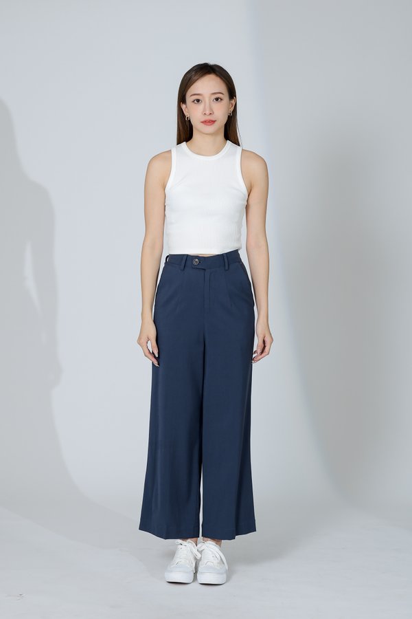 Audra Extended Waistband Pant - Steel Navy