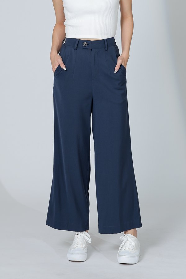 Audra Extended Waistband Pant - Steel Navy