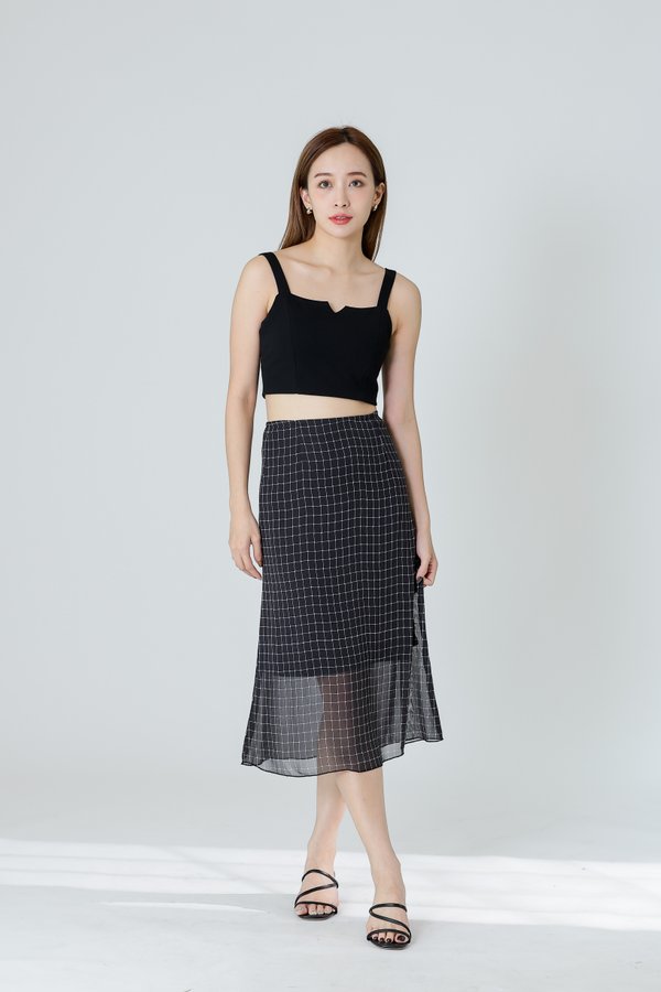 Delphina A Line Skirt - Black