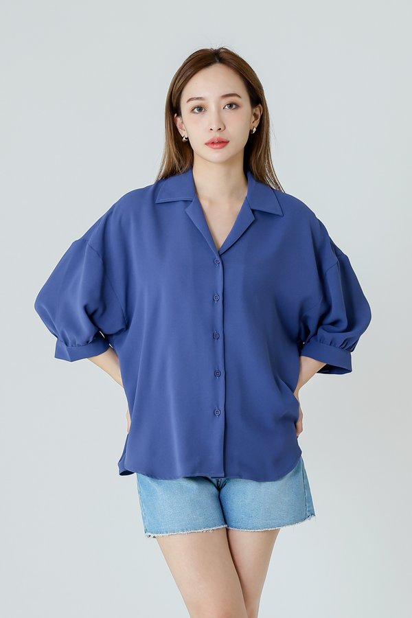 Emmalyn Oversized Shirt - Blue