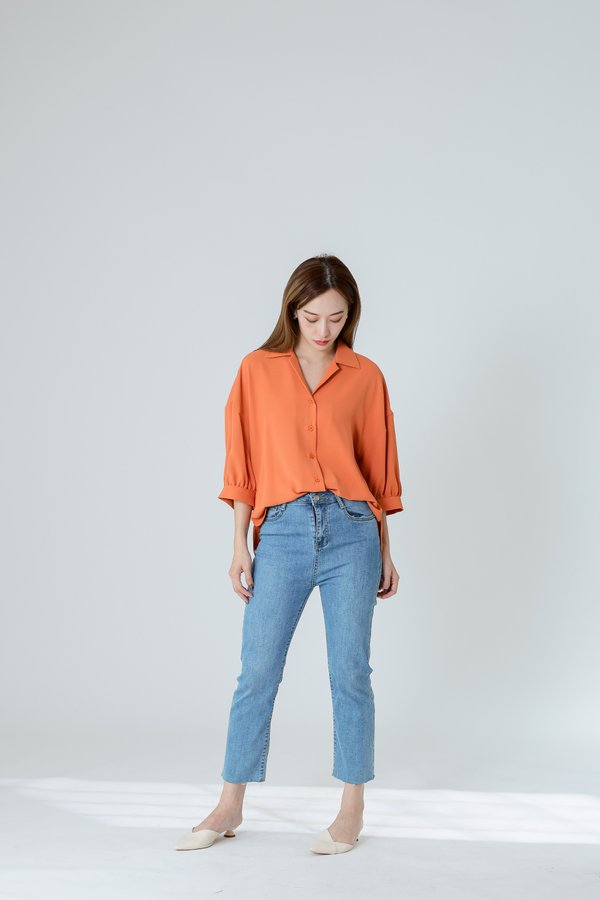 Emmalyn Oversized Shirt - Orange