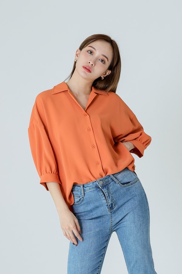 Emmalyn Oversized Shirt - Orange