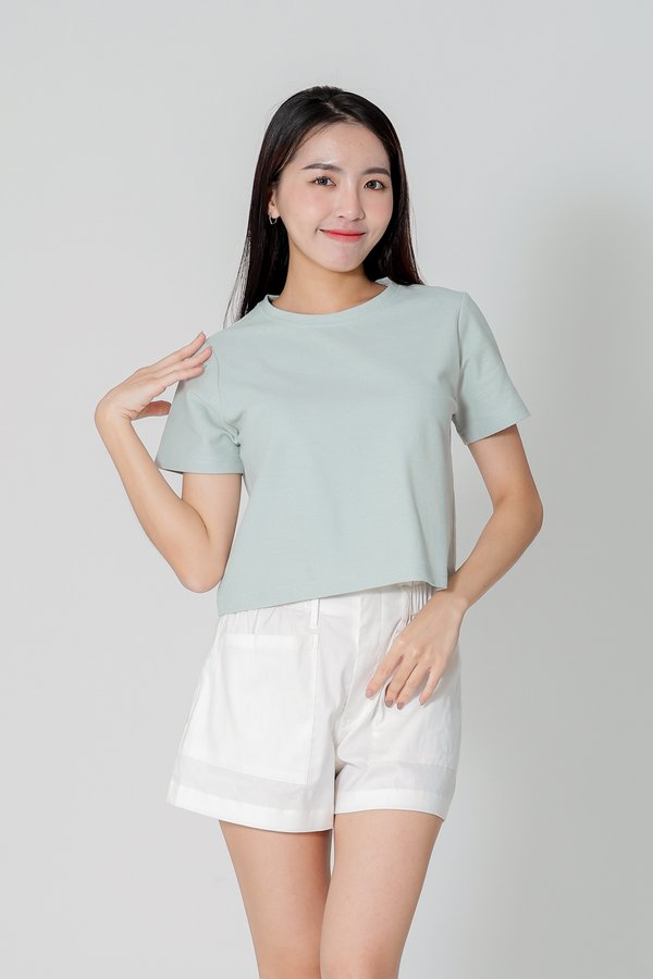 Dayna Round Neck Tee - Seafoam Green