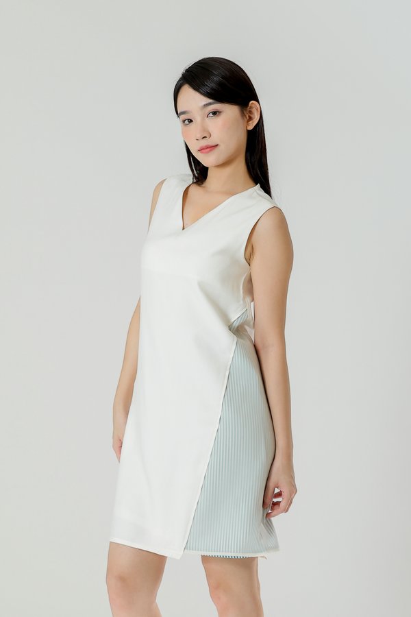 Maybel Colour Block Shift Dress - Ivory