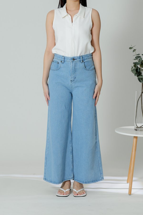 Tova Denim Wide Leg Pant - Light