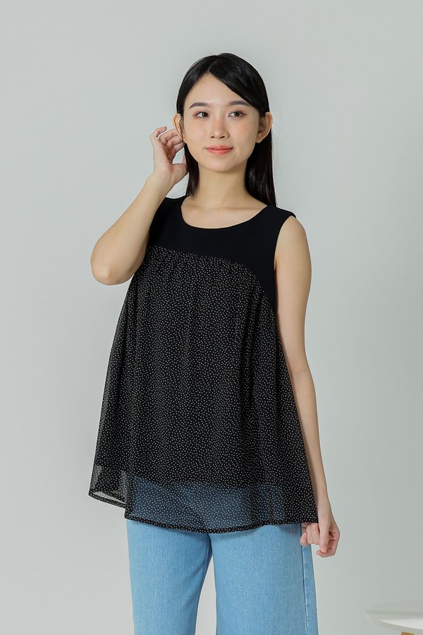 Daisy Flared Blouse - Polka