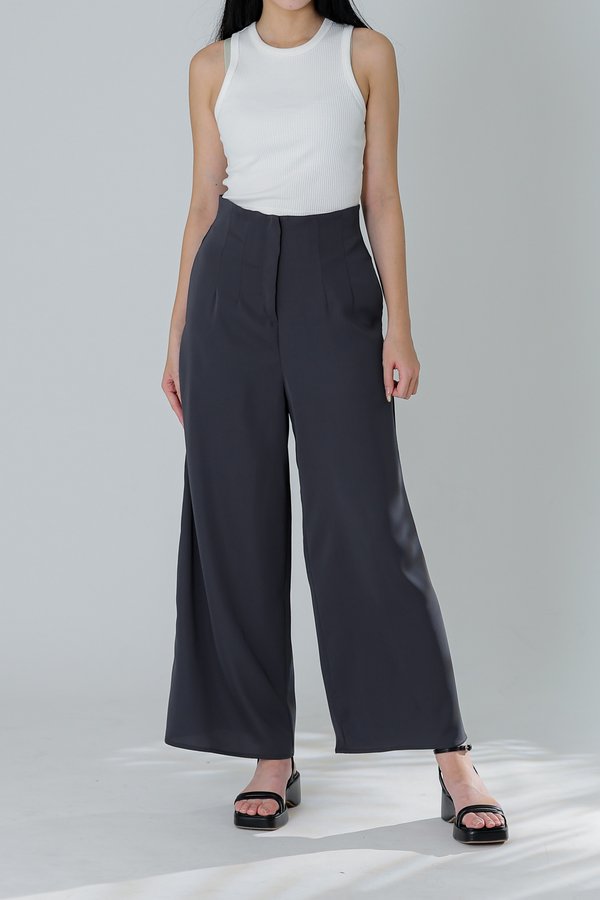 Peggy Wide Leg Pant - Charcoal