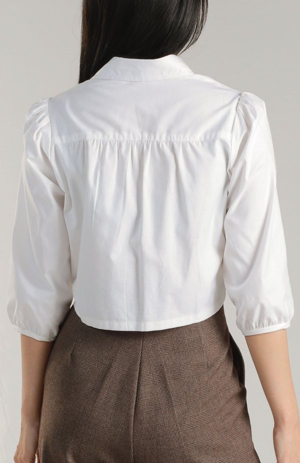 Allison Collared Top - Ivory