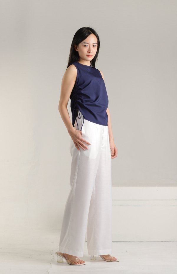 Arin Ruched Top - Navy