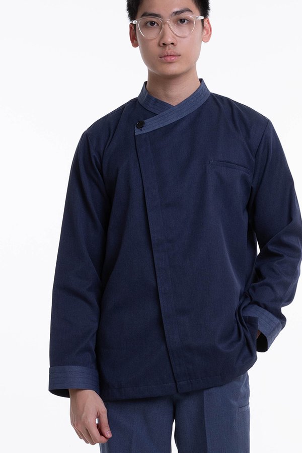 Long Sleeve Chef Jacket With Stitching on Collar and Cuffs (FHE-1855)