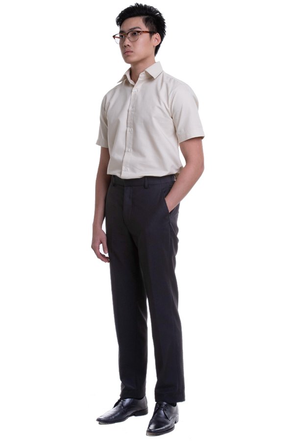 Men's Flat Front Pants with Hidden Side Elastic (FHB-1822)