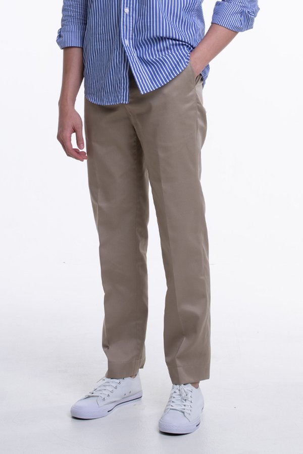 Men's Flat Front Pants with Back Elastic (FHB-1824)