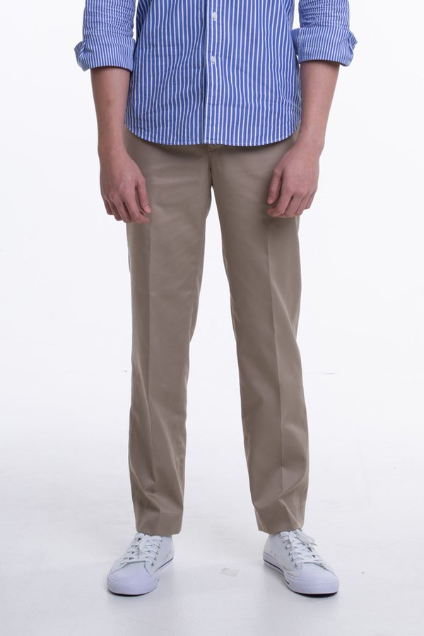 Men's Flat Front Pants with Back Elastic (FHB-1824)