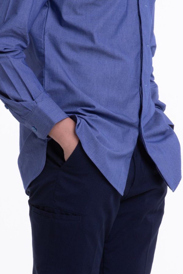 Men's Long Sleeve Shirt with Placket Detail (FHA-1819)
