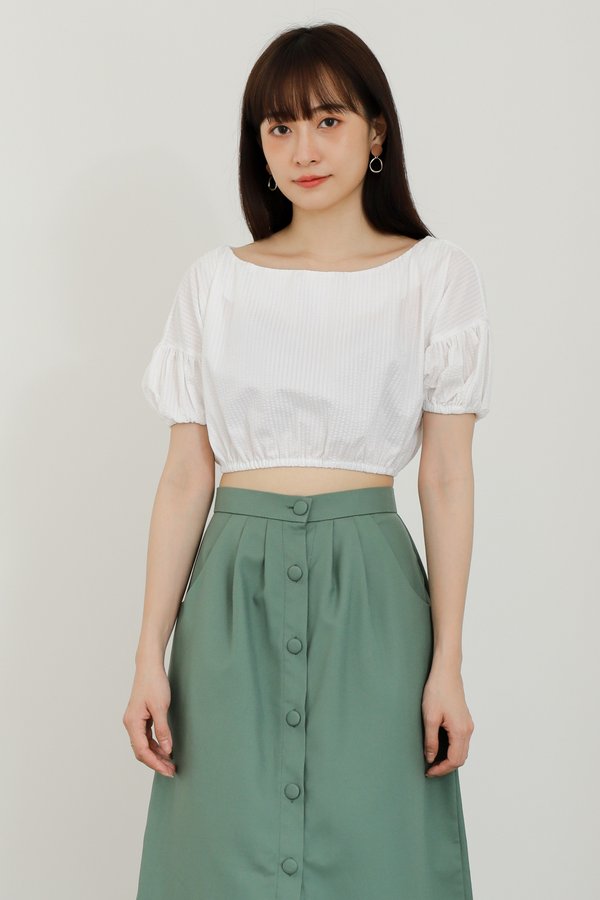 Evania Ruched Blouse - White