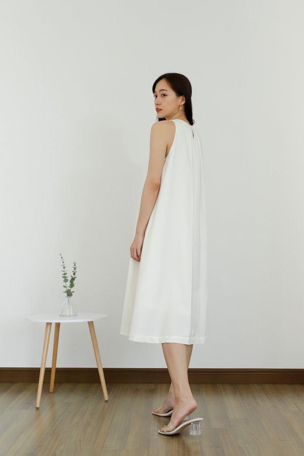 Ophelia Flared Midi Dress - Ivory
