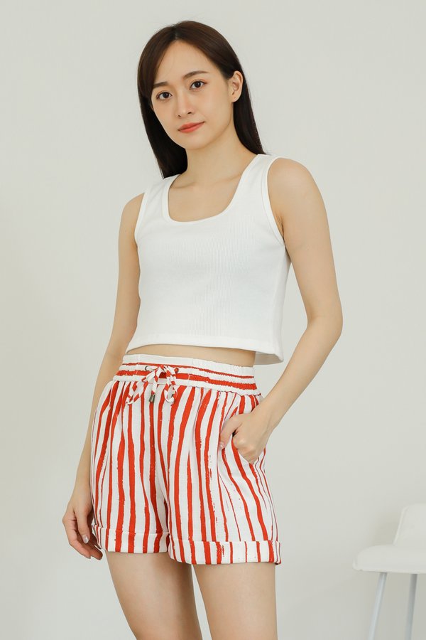 Leia Lounge Shorts - Orange Stripes