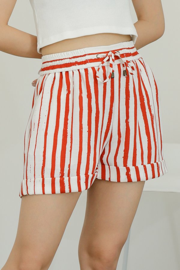 Leia Lounge Shorts - Orange Stripes