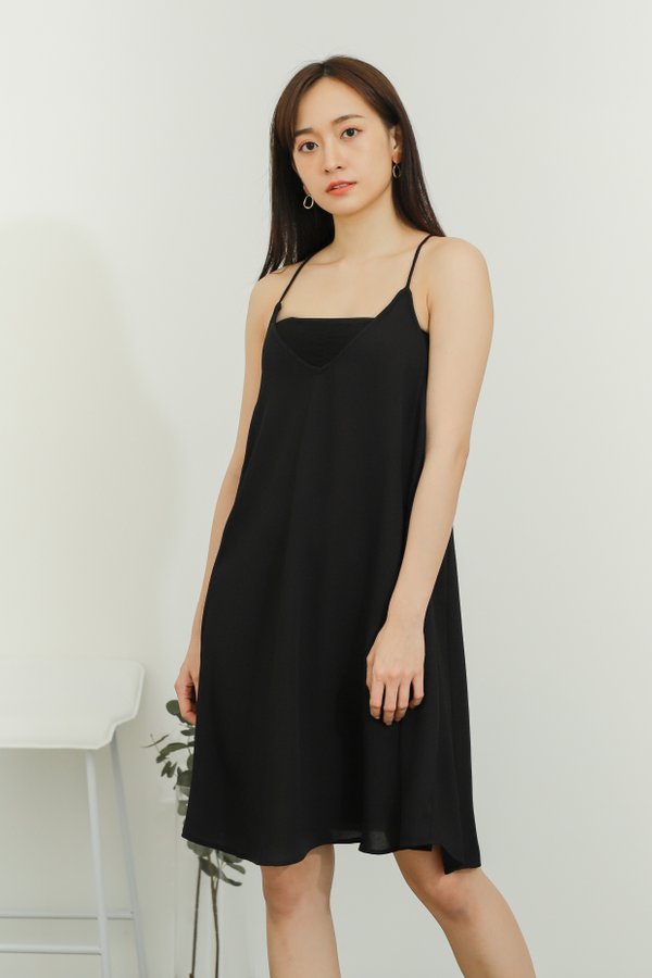 Zyanya Relaxed Summer Dress - Black