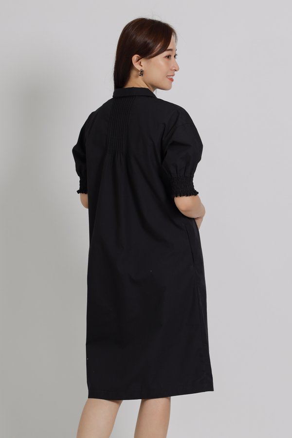 Elvira Shirt Dress - Black