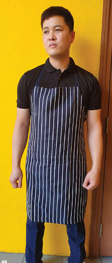 Full Apron in Printed Navy and White Strip (FHG-18721)