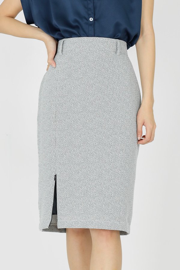 Marion Split Thigh Skirt - Grey