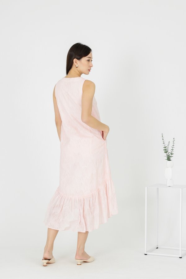 Moriah Ruffles Shift Dress - Pink