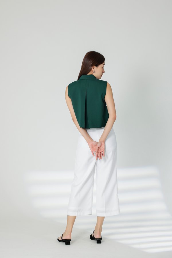 Sarin Flap Pocket Cropped Shirt - Green