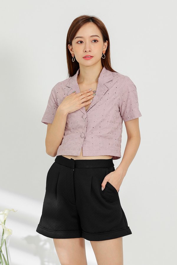 Paige Notched Collar Shirt - Lilac