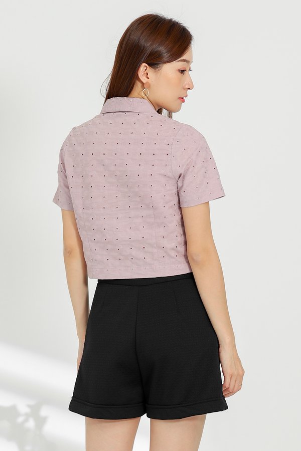 Paige Notched Collar Shirt - Lilac