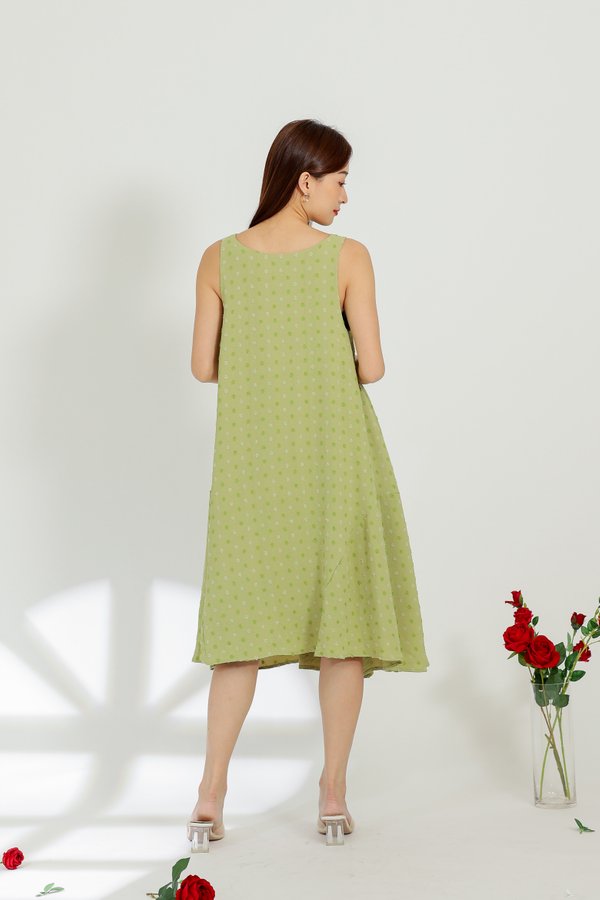 Dion Circular Dress - Lime Green