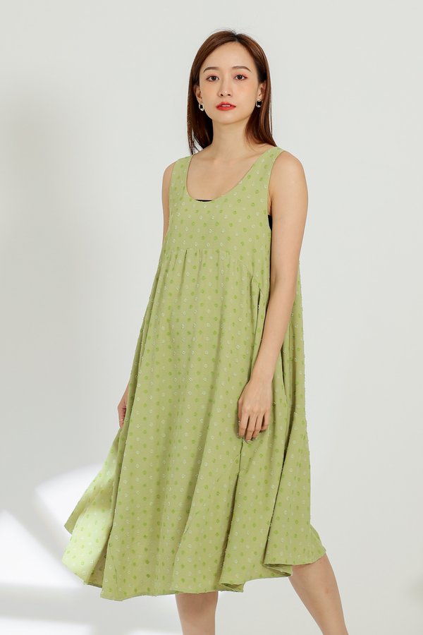 Dion Circular Dress - Lime Green